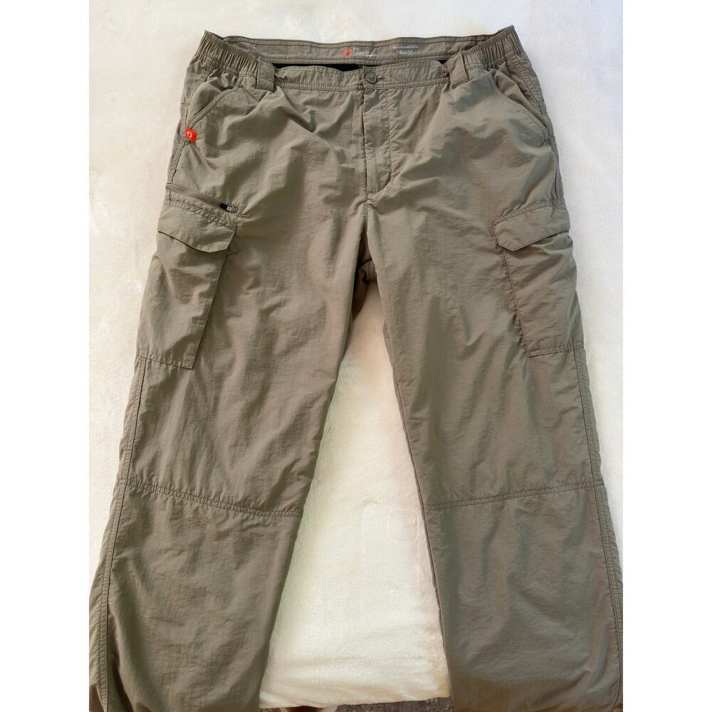 American Outdoorsman Men Lined Cargo Pants Nylon Hiking Khaki Black Lining 40x32